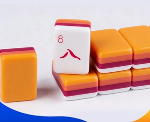 Stock Fournitures de <span class=keywords><strong>Plage</strong></span> Portable Mini Voyage 4 Couches Acrylique Gravé Moderne Luxe 160 Vert Clair Joker Mahjong Tuiles Poker - Product Image 3