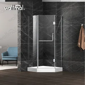 Waltmal 304 מלון סגסוגת טרומי מזג זכוכית כל יחידה בקתת עיצוב אמבטיה מקלחת חדר WTM-03254