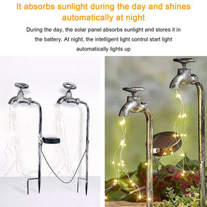 ALG01611 lampes solaires robinet d'eau de jardin, lumière de piquet de pelouse extérieur ensemble de 2 robinets <span class=keywords><strong>lampe</strong></span> de poteau - Product Image 2