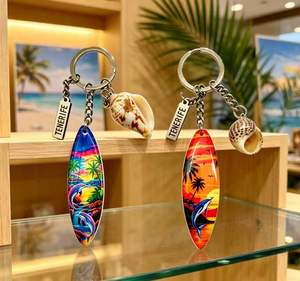 Portachiavi in Resina Personalizzato a Forma di Tavola da Surf con Conchiglia, Souvenir Turistico di <span class=keywords><strong>TENERIFE</strong></span>, Stampa Animale Marino, Regalo - Product Image 6