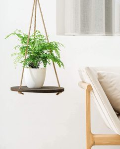 Étagère <span class=keywords><strong>suspendue</strong></span> pour plantes Offre Spéciale ronde <span class=keywords><strong>corde</strong></span> en bois <span class=keywords><strong>suspendue</strong></span> étagère flottante Vintage décor à la maison affichage jardinière support - Product Image 5