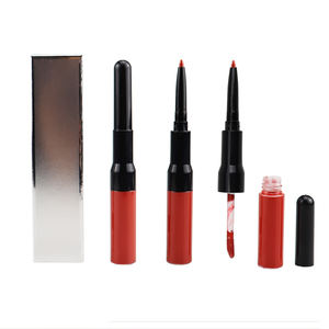 Diskon besar 15 warna kepala ganda Lip Gloss tahan air tahan lama Vegan lipstik Matte cairan penggunaan sehari-hari ODM Aksesori Makeup - Product Image 1