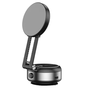 Supporto per telefono magnetico doppio in lega di alluminio argento a mani libere con aspirazione a vuoto per tutti i telefoni compatibile con attacco per auto - Product Image 2