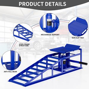 2 Gói Nhiệm Vụ Nặng Nề Thủy Lực Xe Dốc 5 Tấn Khả Năng Tải Có Thể Điều Chỉnh Chiều Cao Xe Tải Ô Tô Sửa Chữa Đường Dốc Cho Nhà Để Xe Xe - Product Image 3