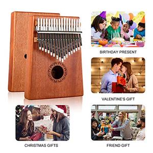 Kalimba de 17 Teclas, Piano de Pulgar con Estuche Rígido, Instrucciones de Estudio y Martillo de Afinación, Piano de Dedos Africano Portátil Mbira <span class=keywords><strong>Sanza</strong></span> de Madera - Product Image 5