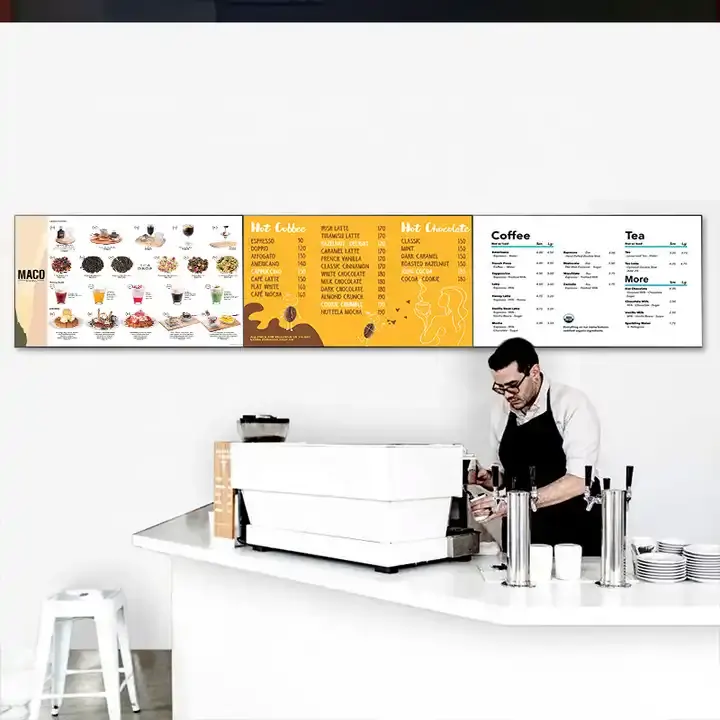 32 "Muur Gemonteerd Elektronisch Restaurant Menubord Lcd-Scherm Digitaal Menubord Restaurant Touch Order Scherm Adverteren Display