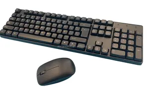 Set Keyboard dan Mouse nirkabel, Set Keyboard nirkabel bisnis dan Mouse USB tahan air 104 tombol kompatibel dengan Laptop