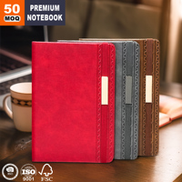 Carnet à couverture rigide en cuir PU A5 de qualité stable, avec logo personnalisé, cadeau de bureau, décoratif, boucle métallique longue de qualité supérieure