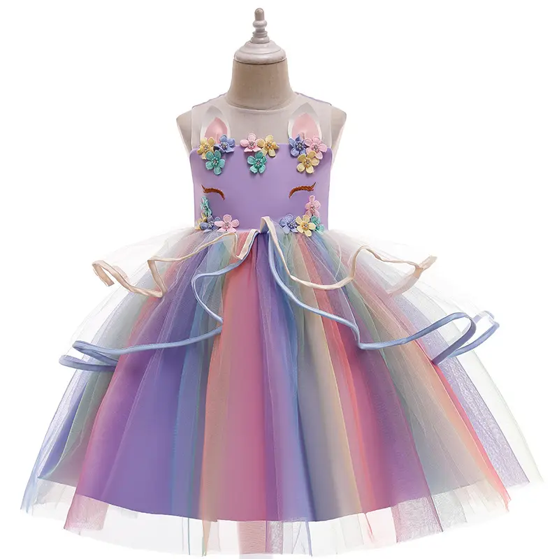 Hochzeits blume Beliebte Mädchen Party Festzug Abendkleid Für Kinder kleidung Mädchen Prinzessin Teenager Ärmellose Kleidung
