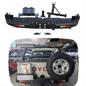 Accesorios para Auto YBJ, Parachoques Trasero de Acero para Land Cruiser FJ79 LC76 <span class=keywords><strong>PICK</strong></span> <span class=keywords><strong>UP</strong></span> con Soporte para Llanta y Soporte para Tanque de Combustible, Barra Protectora Trasera LC79 - Product Image 1