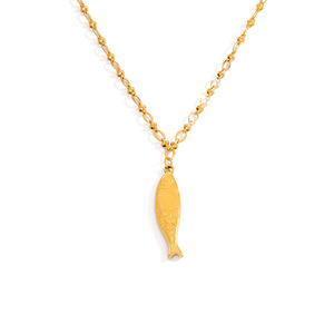 Collier pendentif poisson en acier inoxydable unisexe, chaîne de clavicule, thème océan, design animal du zodiaque XL31664 - Product Image 5