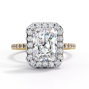 Anillo de Oro con Diamante Sintético de Laboratorio de Calidad Premium para Compromiso Nupcial con Corte Radiante y Diseño Clásico en Cantidad al por Mayor - Product Image 3