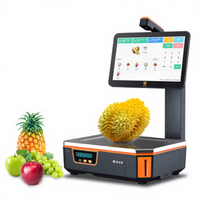 Balance de pesage POS avec écran tactile, impression d'étiquettes de reconnaissance d'images par IA, code-barres, Intel N5105, 8 Go de RAM, PSJ2500