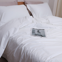 HFW Housse de couette pliée 100% Coton 200TC, motif uni/végétal moderne, douce et respirante, avec taie d'oreiller, taille personnalisée