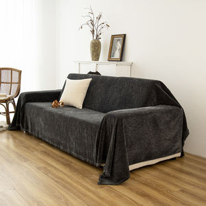 منشفة أريكة فاخرة على شكل حرف <span class=keywords><strong>L</strong></span> للمقعد ، آلة حديثة قابلة للغسل ، أثاث غرفة معيشة مخملي من الشنيل مقاوم للماء - Product Image 1