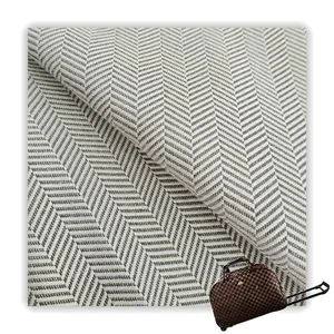 Wholesale Factory Supplier 100 Polyester Two-Tone Herringbone Diagonal PVC Coated Fabric For Luggage