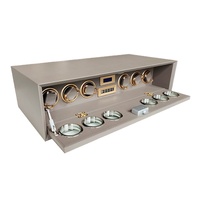 Personnalisable entièrement en cuir simple couche ronde fenêtre empreinte digitale smart déverrouillage montre coffre-fort