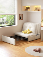 Sofá Cama Plegable Multifuncional de Diseño Moderno y Modular, Cama Individual Extensible para Sala de Estar, Hotel, Dormitorio, Balcón, en Tela y Madera