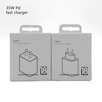 Adaptor Daya Pengisi Daya Cepat USB-C GaN 35W PD dengan Colokan UK US EU untuk Ponsel Tablet Harga Grosir Pengisi Daya Ponsel