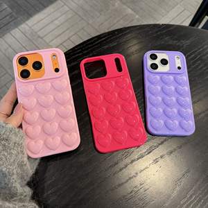 <span class=keywords><strong>Coque</strong></span> pour <span class=keywords><strong>iPhone</strong></span> 17 Pro Max, étui de téléphone pour femmes et filles, mignon, cœur 3D, TPU souple, antichoc, housses de téléphone pour <span class=keywords><strong>iPhone</strong></span> 13 14 15 16 Pro Max - Product Image 2
