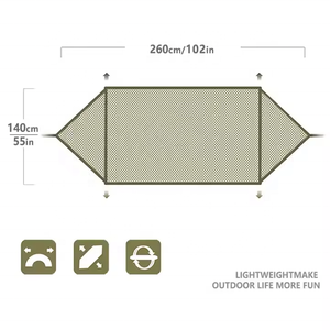 <span class=keywords><strong>Hamac</strong></span> de camping en nylon Ripstop <span class=keywords><strong>ultra</strong></span>-léger avec <span class=keywords><strong>moustiquaire</strong></span> pour l'extérieur, design personnalisé - Product Image 6