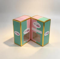 Kotak Hadiah Cokelat Cetak Kustom dengan Jendela PET Transparan, Karton Lipat Putih Food Grade dengan Pinggiran Emas Panas untuk Cokelat