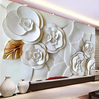Papier peint mural auto-adhésif personnalisé, relief stéréoscopique 3D, fleurs, fresque, salon, papiers peints à coller, chambre à coucher, décoration de la maison