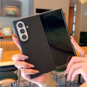 Funda rígida de cuero con diseño de lichi negro, anticaídas, para Samsung <span class=keywords><strong>Galaxy</strong></span> zfold8ultra zfold7 zfold6 zfold5 <span class=keywords><strong>zfold4</strong></span> w26 w24 - Product Image 5