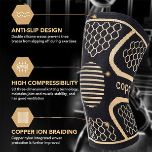 Genouillère en cuivre de haute qualité pour soulager la douleur de l'arthrite et des déchirures du ménisque - Product Image 2