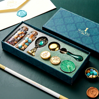 Ensemble de sceaux à cire vintage personnalisable, style rétro orné, kit premium pour le bricolage et la décoration