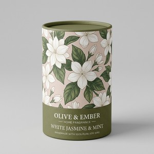 Boîte cylindrique ronde en carton rigide à effet lumineux pour l'emballage de bougies parfumées d'aromathérapie, logo personnalisé - Product Image 2
