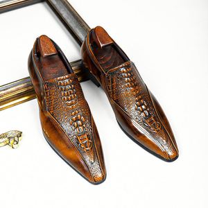 Chaussures habillées tendance pour hommes, style business, motif peau de grenouille, antidérapantes, respirantes, légères, à lacets - Product Image 1