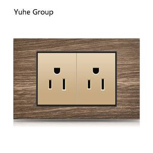 Aluminum brushed black panel Mexican standard American all-in-one six-hole <b>socket</b>, with <b>USB</b> <b>wall</b> power supply - Product Image 3