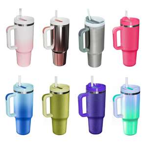 <span class=keywords><strong>Vaso</strong></span> en blanco de sublimación aislado de doble pared de acero inoxidable de 40oz de almacén de EE. UU. Tazas con tapa deslizante y pajita para coche - Product Image 5