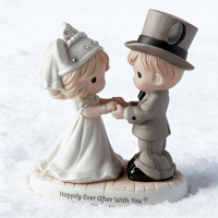 Figurita de tamaño Mini para parejas, precioso momento feliz después de la boda