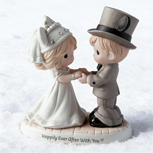 Mini Size Precious Moments Happily <strong>Ever</strong> After Wedding Couple Figurine - Product Image 3