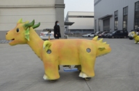 Modèle de scooter animatronique électrique personnalisé à monnayeur pour enfants, en forme de dinosaure, pour parcs d'attractions et centres commerciaux