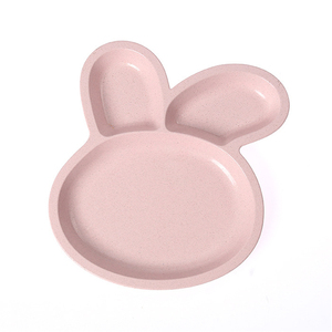 Ensemble de 3 assiettes pour bébé en forme de lapin <span class=keywords><strong>Minnie</strong></span>, en mélamine, pour enfants, passe au lave-vaisselle, design mignon - Product Image 1