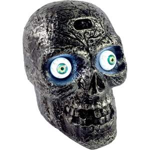 Calavera di Halloween con luce LED e suono, a batterie, ideale per decorare, spaventare e creare atmosfera nelle feste a tema. - Product Image 1