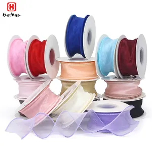 4 CM Organza Ribbon Wavy Edge Ribbon For Flower Bouquet Gifts Packaging Wedding Party Decorations Bow Wreath DIY Craft
