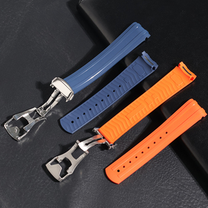 สายนาฬิกายาง FKM สำหรับ Omegaa <span class=keywords><strong>Seamaster</strong></span> <span class=keywords><strong>300</strong></span> CTS ยี่ห้อ Jettda Factory Wholesale ผลิตจากยางฟลูออโร คุณภาพเทียบเท่าสายแท้ - Product Image 1