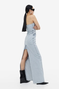 2023 Hot Summer Casual Strapless Bodycon Long <strong>Dungaree</strong> Denim <strong>Dress</strong> <strong>for</strong> <strong>Women</strong> - Product Image 3