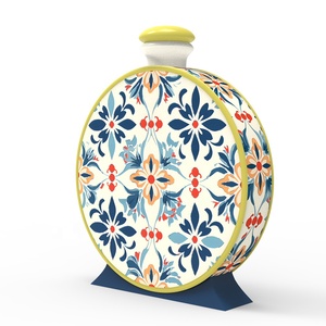 לוגו קיבולת אישית לוגו סיטוני של חרסינה בעבודת יד פורצלן משקה יין דקנטר טאלאוורה קרמית - Product Image 2