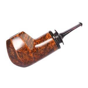 Muxiang Tobacco Pipe Straight Type 3mm Filter Gold Contrast With Smooth Bull Horn Ring Cumberland - Product Image 2