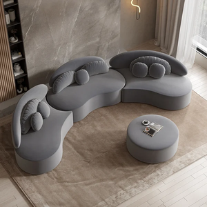 Muebles Q & N, sofás grandes de terciopelo de lujo, muebles de sala de estar, sofá gris oscuro para <span class=keywords><strong>Bebe</strong></span> En Gros, sofá para Villa - Product Image 3