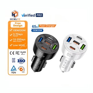 65W Loại C Pd Xe Sạc Trạm Cargador Intelligente Para Tự Động Siêu Nhanh Chóng Sạc 5 Trong 1 USB Xe Điện Thoại Sạc - Product Image 1