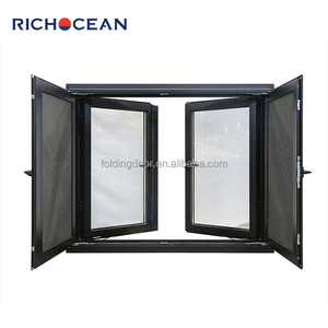 Fenêtre à battant en aluminium RICHOCEAN pour chambre et cuisine, 2 panneaux vitrés, avec moustiquaire, à rupture de pont thermique - Product Image 4
