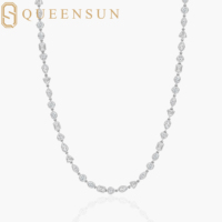 Collier tennis Queensun en or 14K 18K avec diamants de laboratoire certifiés IGI 10 carats, vente en gros OEM