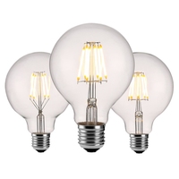 Ampoule à filament LED E27 E14 Base A60 ST64 G80 C35 Verre transparent Ampoules à filament LED vintage pour la décoration de la maison