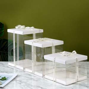 <span class=keywords><strong>Bonita</strong></span> caja de regalo con envoltura de correa, pastel de feliz <span class=keywords><strong>cumpleaños</strong></span> con cinta de colores, cajas transparentes para negocios de pequeña cantidad - Product Image 5